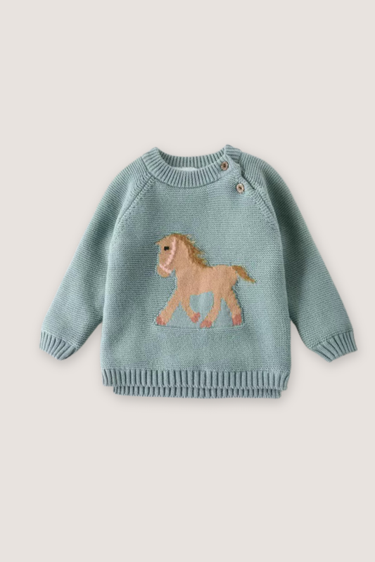 (PREORDER SEPTEMBER) Sherpa Lined Horse Sweater - Multiple Colors