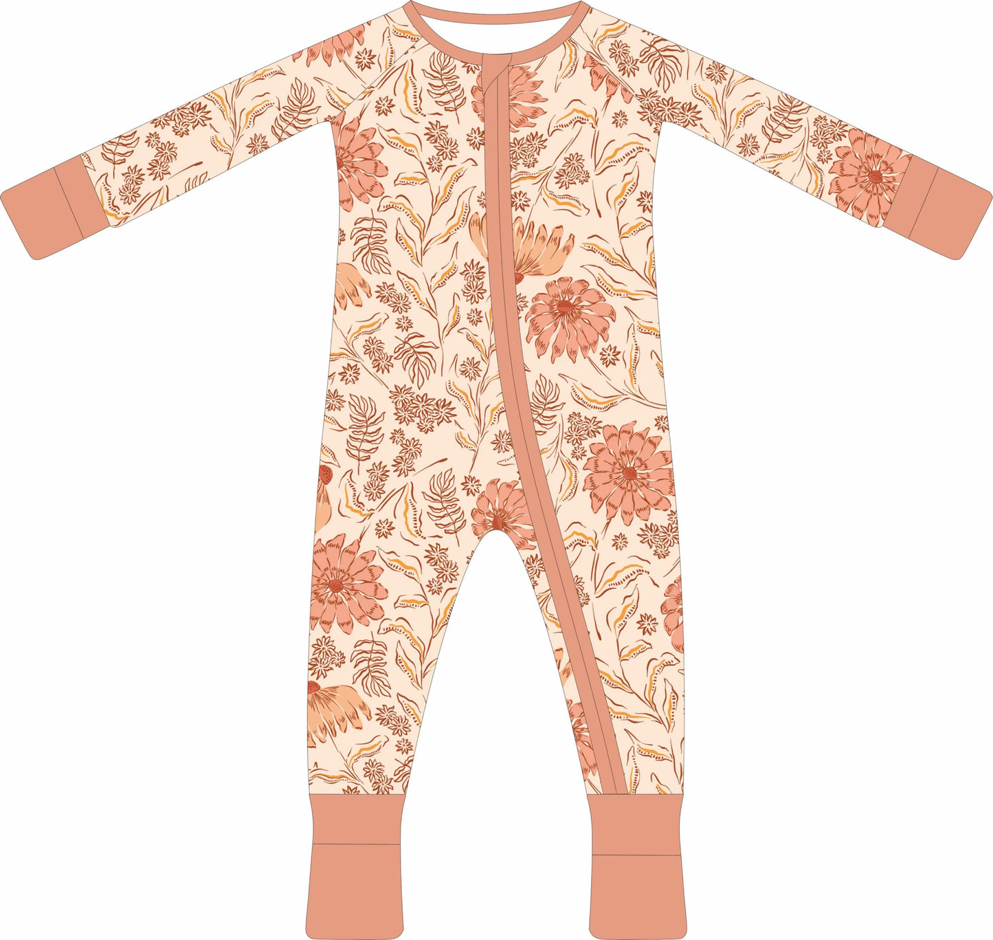 Convertible Two-Way Zipper One Piece | Coral Floral
