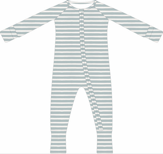 Convertible Two-Way Ruffled Zipper One Piece | Vintage Stripe