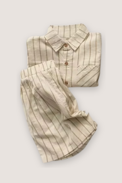 (PREORDER JULY) 100% Cotton Striped Two-Piece Set - Multiple Colors