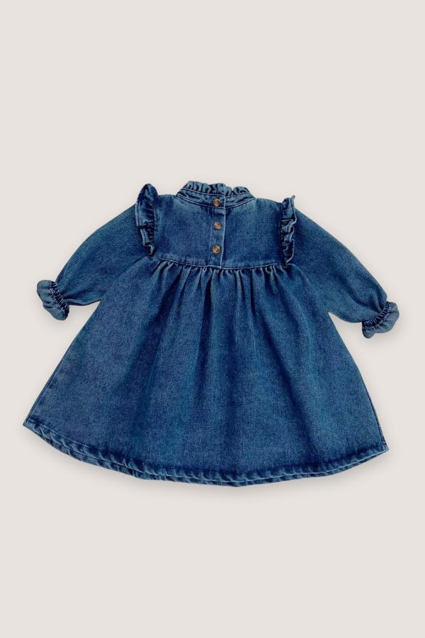 (PREORDER JULY) 100% Cotton Pleated Denim Dress
