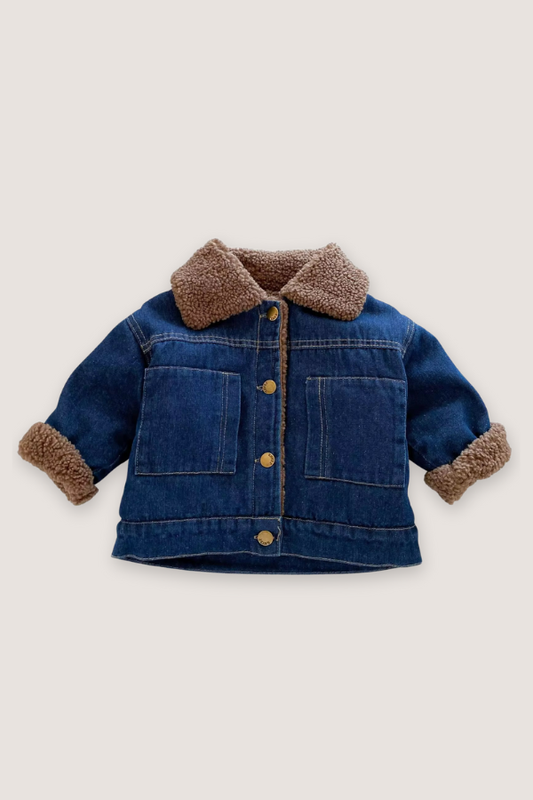 (PREORDER JULY) 100% Cotton Sherpa Lined Denim Jacket