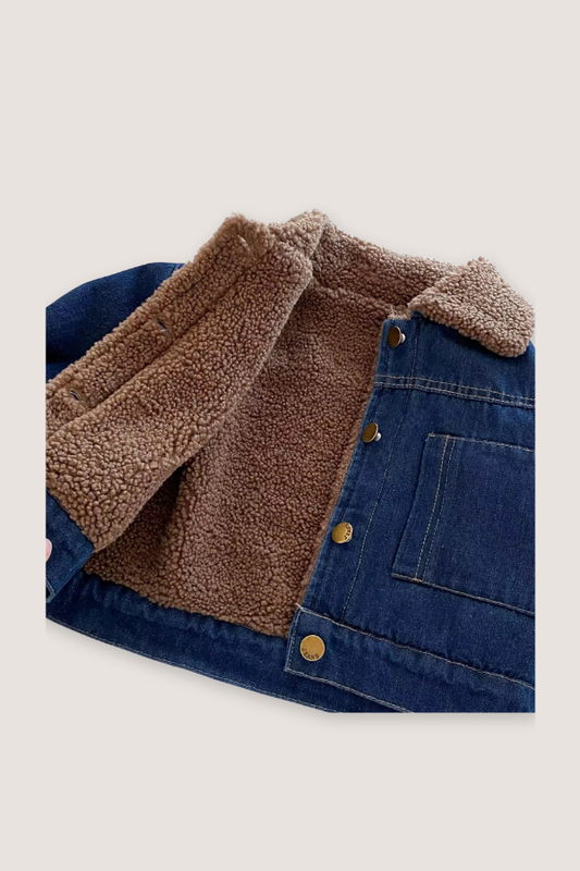 (PREORDER JULY) 100% Cotton Sherpa Lined Denim Jacket