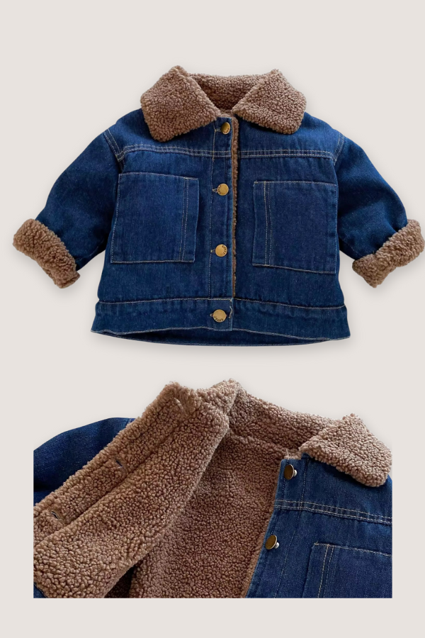 (PREORDER JULY) 100% Cotton Sherpa Lined Denim Jacket