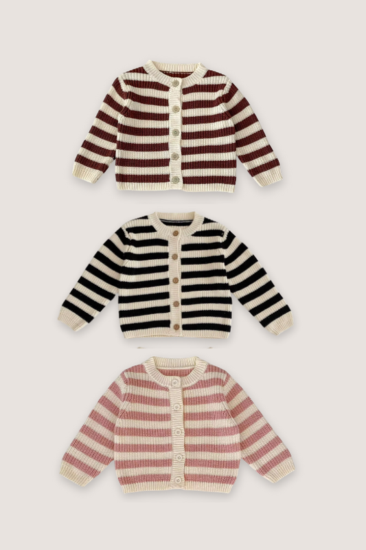 (PREORDER JULY) 100% Cotton Knit Cardigan - Multiple Colors