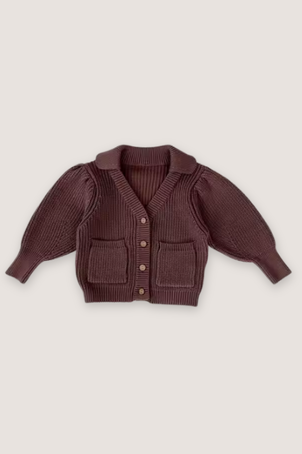 (PREORDER JULY) 100% Cotton Collared Knit Sweater Cardigan - Multiple Colors