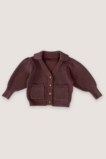 (PREORDER JULY) 100% Cotton Collared Knit Sweater Cardigan - Multiple Colors