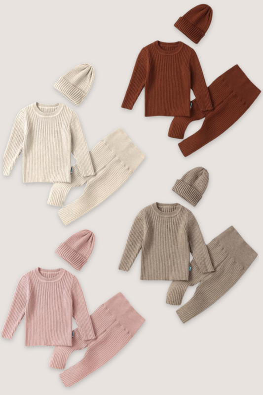 (PREORDER SEPTEMBER) Knit Joggers Beanie Set - Multiple Colors