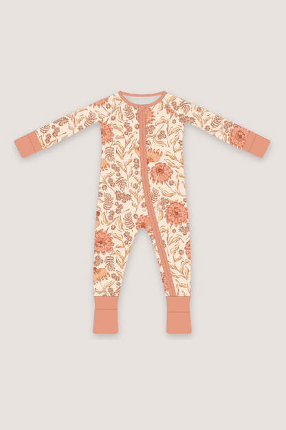 Convertible Two-Way Zipper One Piece | Coral Floral