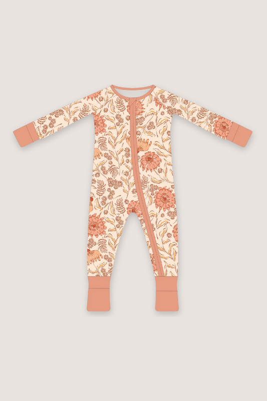 Convertible Two-Way Zipper One Piece | Coral Floral