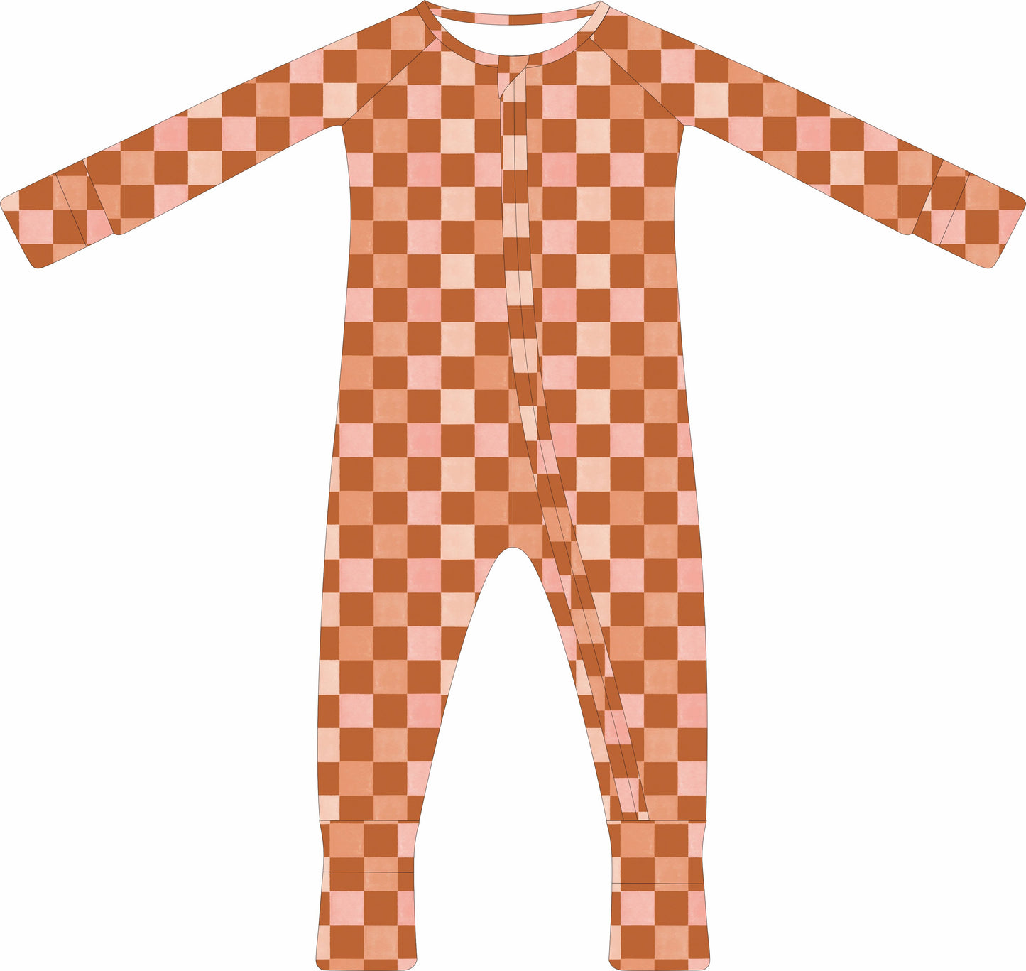 (PREORDER SPRING) Convertible Two-Way Ruffled Zipper One Piece | Coral Checker