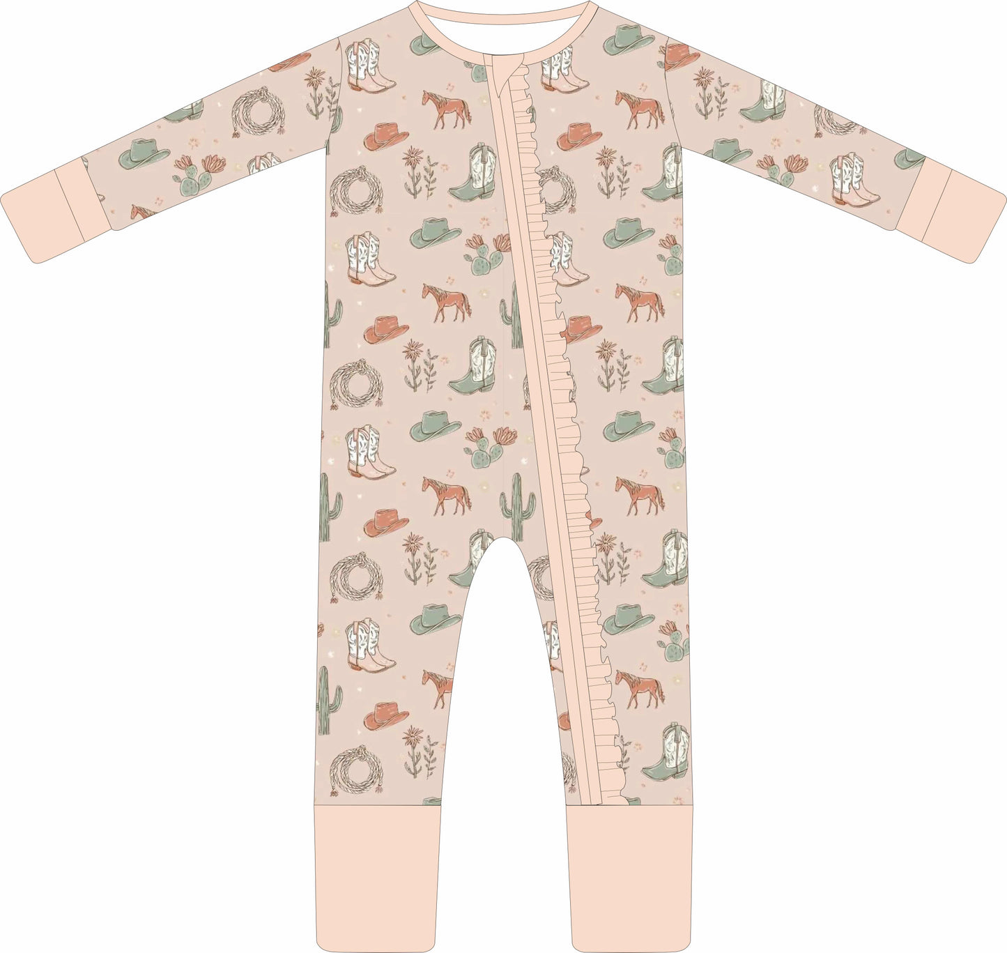 (PREORDER JUNE) Bamboo Ruffle Loungewear | Cactus Cowgirl