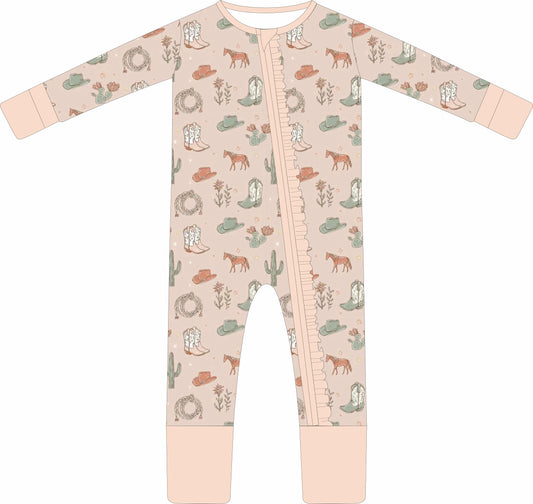 (PREORDER JUNE) Bamboo Ruffle Loungewear | Cactus Cowgirl