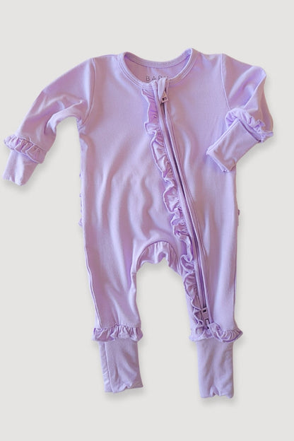 Convertible Two-Way Ruffled Zipper One Piece |  Lavender
