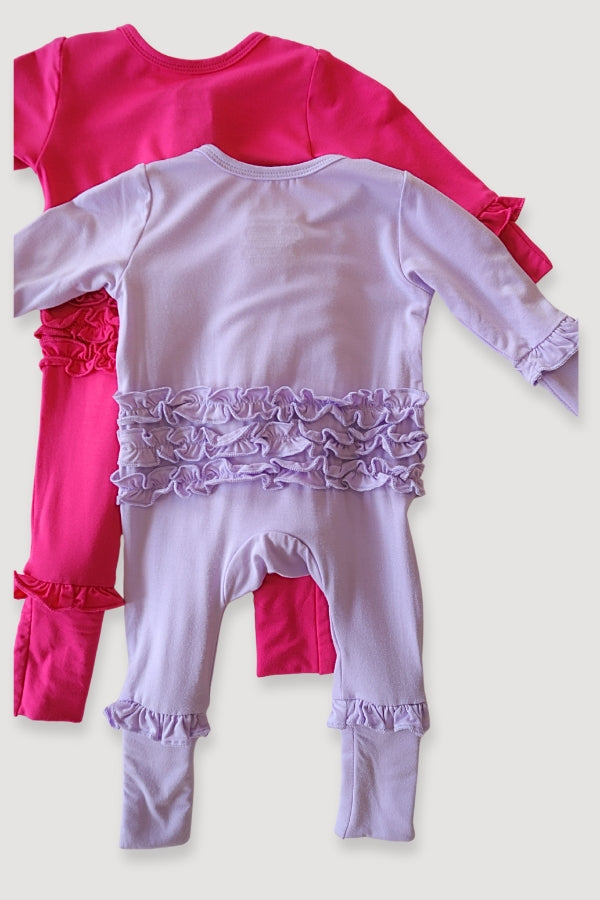 Convertible Two-Way Ruffled Zipper One Piece |  Lavender
