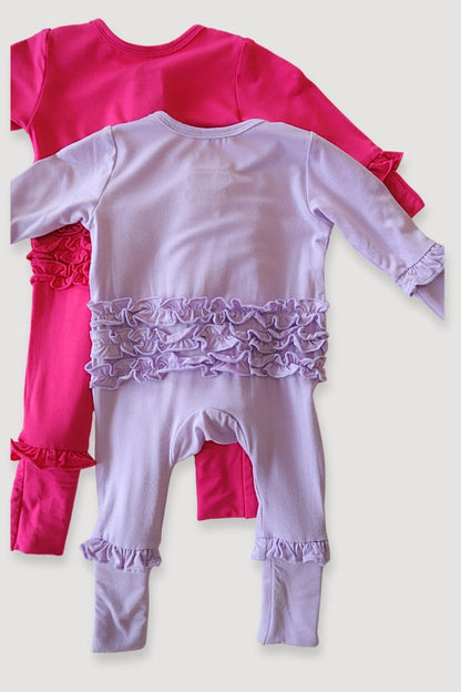 Convertible Two-Way Ruffled Zipper One Piece |  Lavender