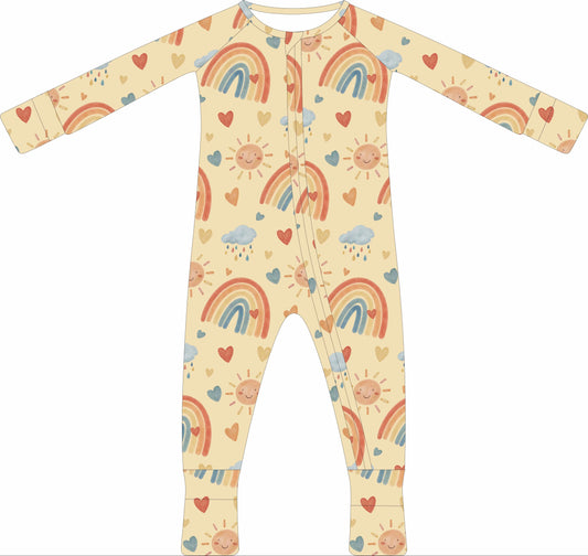 (PREORDER SPRING) Convertible Two-Way Ruffled Zipper One Piece | Sunshine & Rainbows