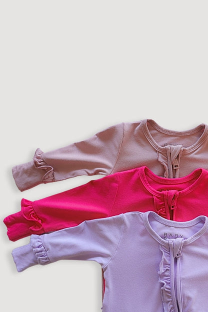 Convertible Two-Way Ruffled Zipper One Piece |  Lavender