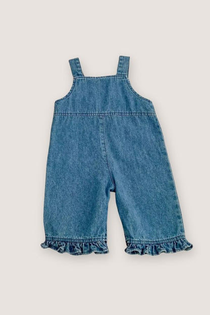 (PREORDER JUNE) 100% Cotton Ruffle Denim Overalls