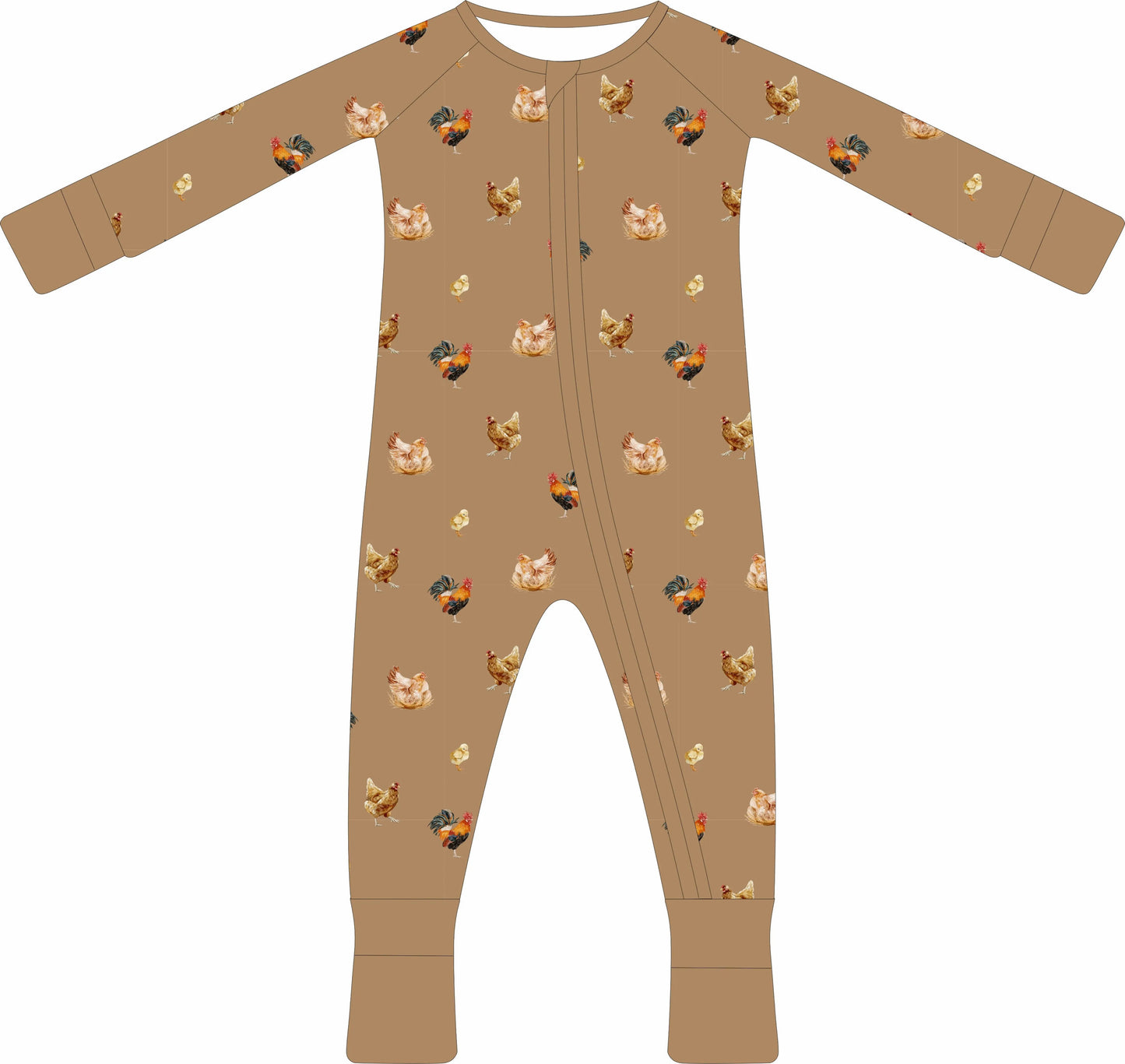 Convertible Two-Way Ruffled Zipper One Piece | Chickens