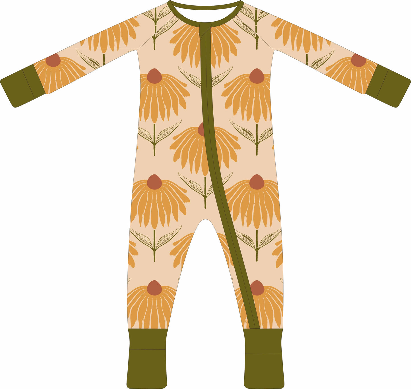 Convertible Two-Way Ruffled Zipper One Piece | Sunflower