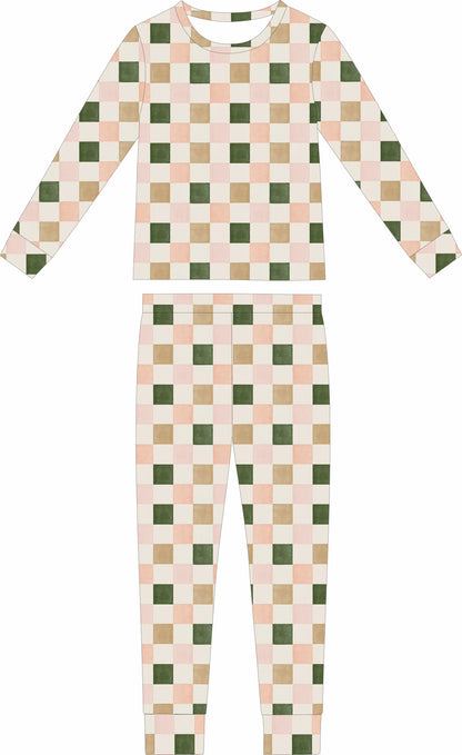 (PREORDER JUNE) Bamboo Loungewear | Pink & Green Check