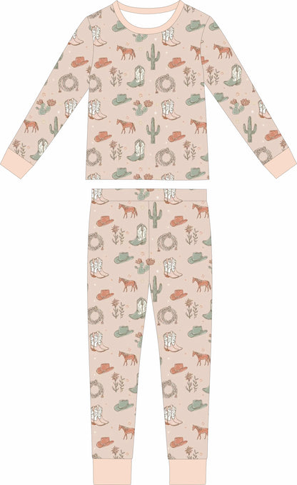 (PREORDER JUNE) Bamboo Ruffle Loungewear | Cactus Cowgirl