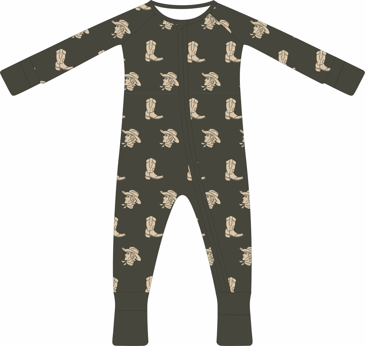 Convertible Two-Way Ruffled Zipper One Piece | Camo Cowboy