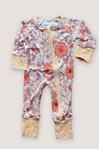 Convertible Two-Way Zipper One Piece | Coral Floral