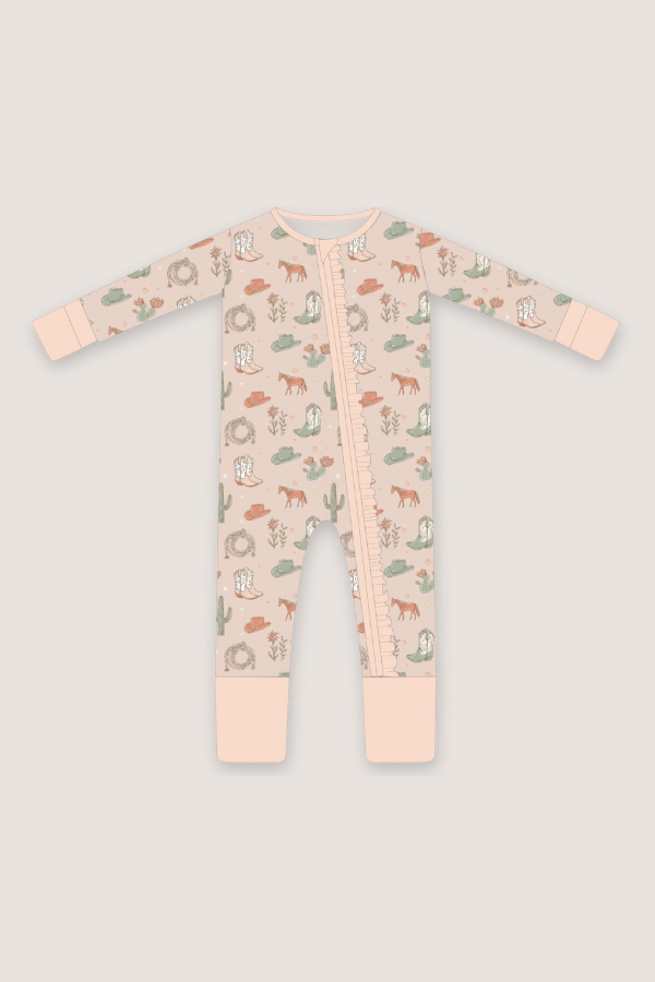 (PREORDER JUNE) Bamboo Ruffle Loungewear | Cactus Cowgirl