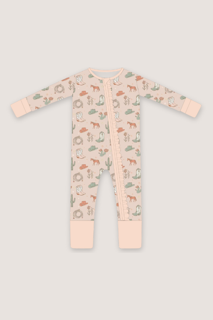 (PREORDER JUNE) Bamboo Ruffle Loungewear | Cactus Cowgirl