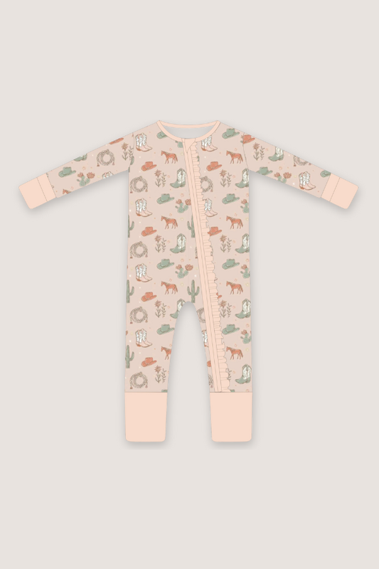 (PREORDER JUNE) Bamboo Ruffle Loungewear | Cactus Cowgirl