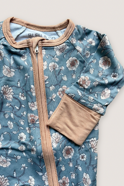 Convertible Two-Way Zipper One Piece | Dusty Blue Floral