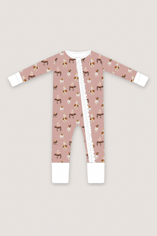 (PREORDER JUNE) Bamboo Ruffle Loungewear | Pink Farm