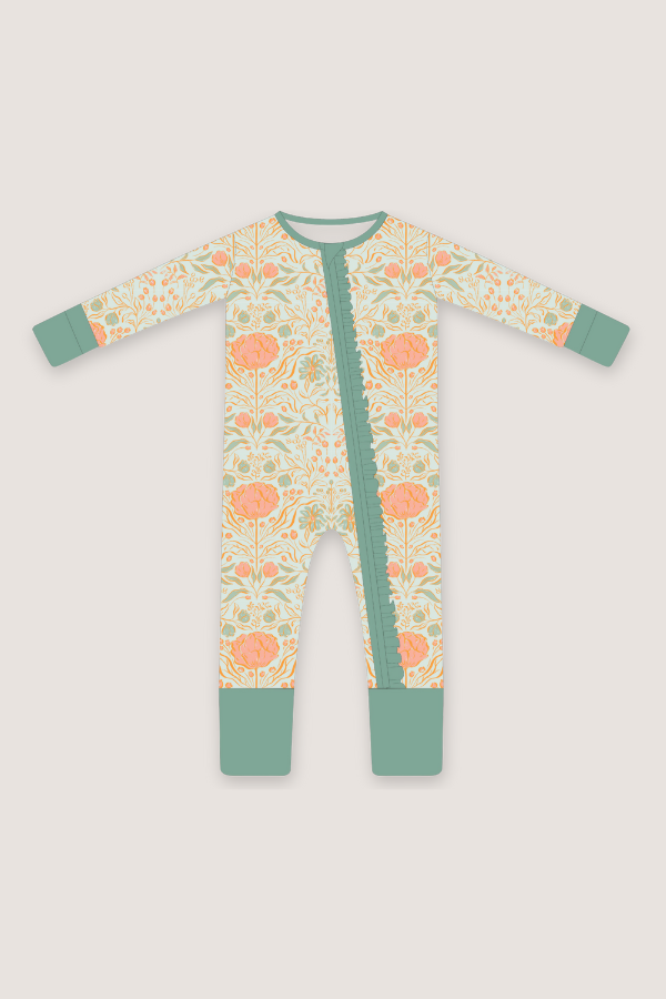 Bamboo Ruffle Loungewear | Mint Floral