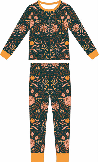 Convertible Two-Way Ruffled Zipper One Piece | Mustard Floral